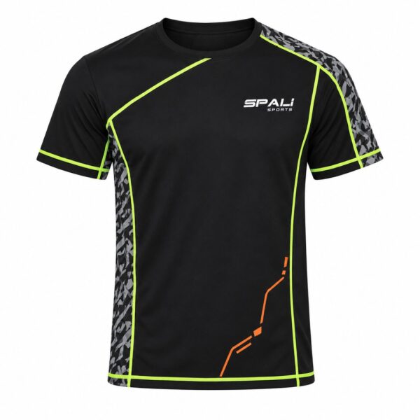 Camiseta Circuito en negro estampado, vista delantera