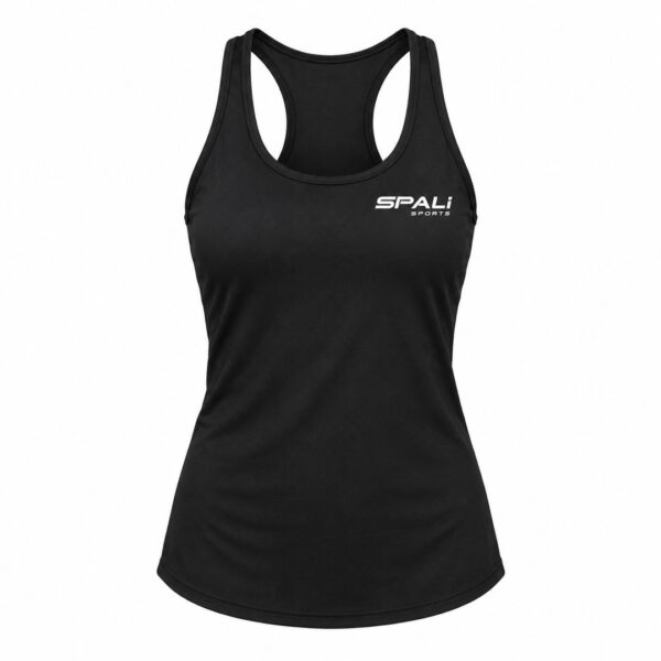 Camiseta de tirantes Fusión negra en negro, vista delantera
