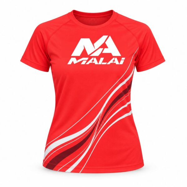 Camiseta Curvas en coral fluor, vista delantera