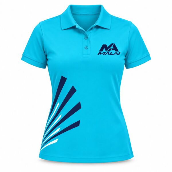 Polo Abanico Mujer en turquesa, vista delantera
