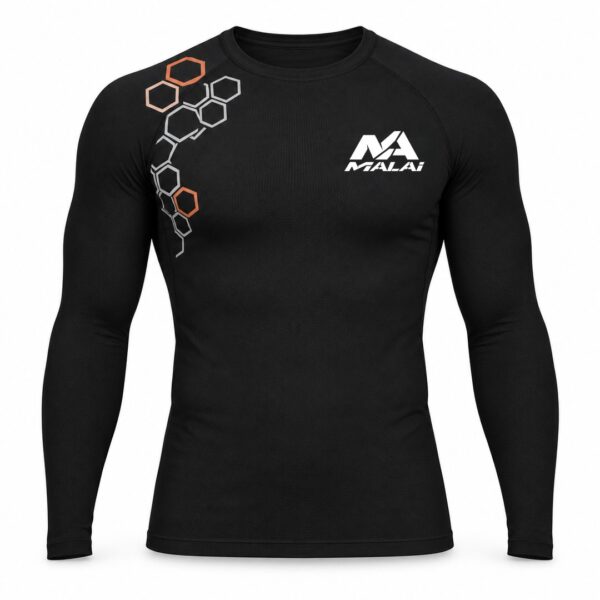 Camiseta térmica Panales en negro, vista delantera