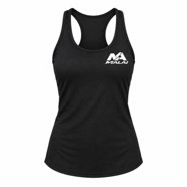 Camiseta de tirantes Fusión negra en negro, vista delantera