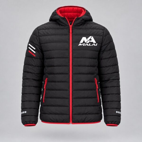 Parka Estrato en negro/rojo, vista delantera